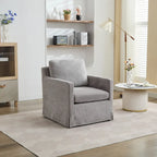 Modern 29.92 Chenille 360 Swivel Accent Chair with Solid Wood Frame and Removable Back Cushion
