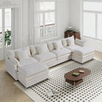 Canapé sectionnel en U 6 places blanc 142,52 po