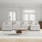 Canapé sectionnel en U 6 places blanc 142,52 po
