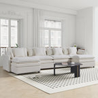 Canapé sectionnel en U 6 places blanc 142,52 po