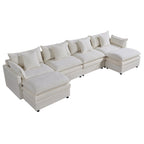 Canapé sectionnel en U 6 places blanc 142,52 po