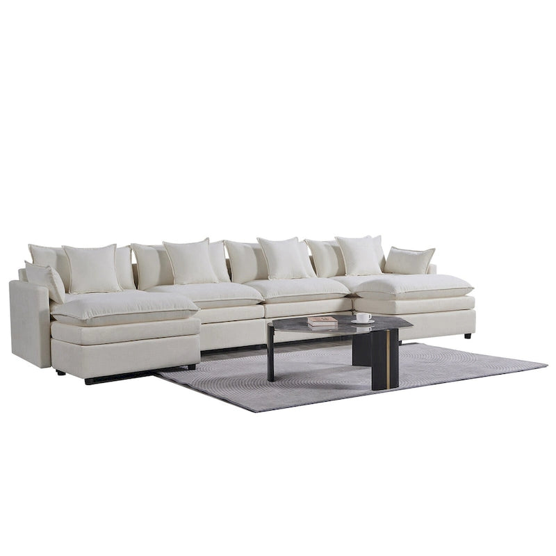 Canapé sectionnel en U 6 places blanc 142,52 po