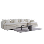 Canapé sectionnel en U 6 places blanc 142,52 po