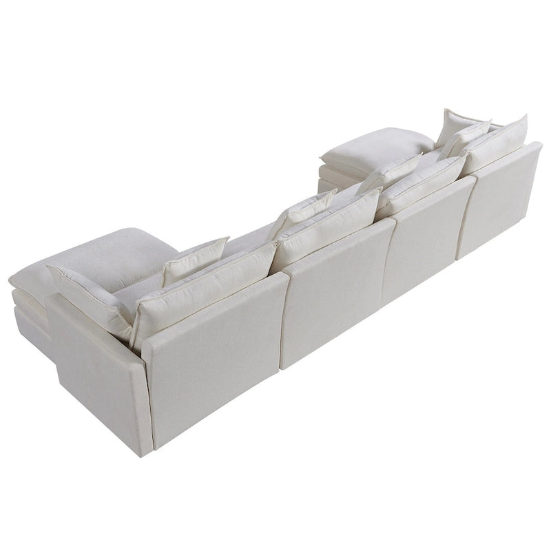Canapé sectionnel en U 6 places blanc 142,52 po