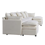 Canapé sectionnel en U 6 places blanc 142,52 po