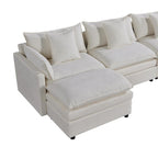 Canapé sectionnel en U 6 places blanc 142,52 po