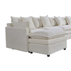 Canapé sectionnel en U 6 places blanc 142,52 po