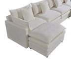 Canapé sectionnel en U 6 places blanc 142,52 po