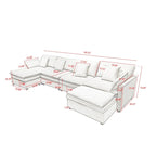 Canapé sectionnel en U 6 places blanc 142,52 po