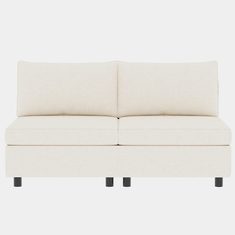 Beige 129 Convertible 8-Seater Modular Sofa with Storage