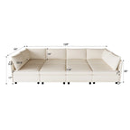 Beige 129 Convertible 8-Seater Modular Sofa with Storage