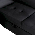 84.75 L-Shape 5 Seat Sectional Sofa with Pull-Out Bed, Storage Ottoman, Hidden Arm Storage & USB Charging