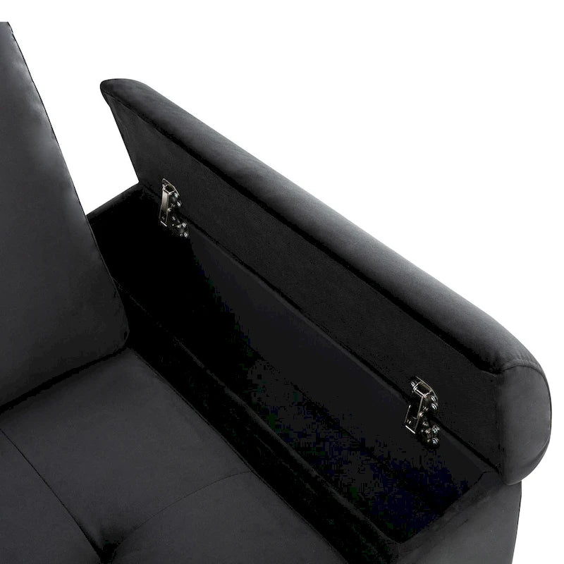 84.75 L-Shape 5 Seat Sectional Sofa with Pull-Out Bed, Storage Ottoman, Hidden Arm Storage & USB Charging