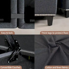 100 Spacious U-Shaped 6 Seater Sectional Sofa with Storage, Reversible Chaise and Comfortable Deep Cushions