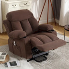 Grey Electric Power Lift Recliner featuring Heating, Massage, USB Port, Side Pockets, and Remote Control Functionality