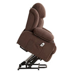 Grey Electric Power Lift Recliner featuring Heating, Massage, USB Port, Side Pockets, and Remote Control Functionality