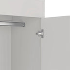 18.9 Modern Double-door Armoire with Two Bottom Drawers and Hanging Rod for Bedroom