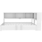 Lit de repos en métal avec lit gigogne, armoires de rangement et ports USB