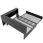 Lit de repos en métal avec lit gigogne, armoires de rangement et ports USB