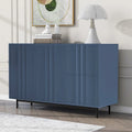 Armoire de rangement moderne à motif ondulé avec 2 portes, 2 tiroirs et étagères réglables