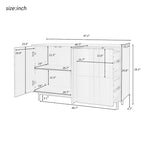 Armoire de rangement moderne à motif ondulé avec 2 portes, 2 tiroirs et étagères réglables