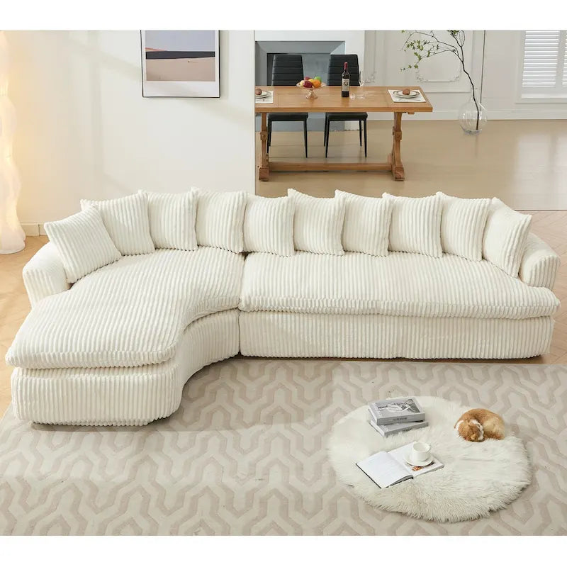127 Large Sectional Sofa,Modular L Shaped Left Sofa,Corduroy Fabric