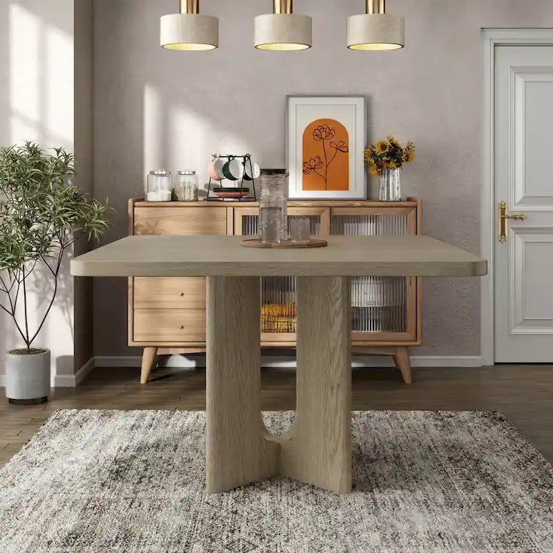 Table à manger carrée moderne en bois massif à hauteur de comptoir Piez de 54 po par Furniture of America