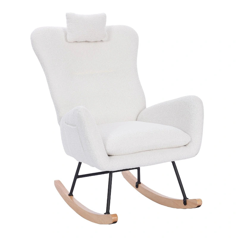 Teddy Upholstered Nursery Rocking Chair for Living Room Bedroom