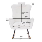 Teddy Upholstered Nursery Rocking Chair for Living Room Bedroom