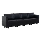 Modular U-Shaped 4 seater Air Leather Sofa with Adjustable armrest and Reversible Chaise