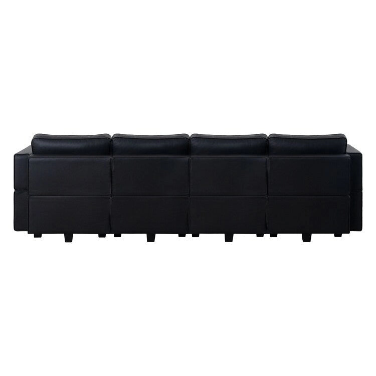 Modular U-Shaped 4 seater Air Leather Sofa with Adjustable armrest and Reversible Chaise