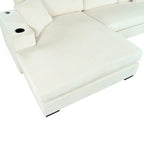 Mirod Large Sectional Sofa with Thick Cushions, and Built-in Cup Holders & Charging Ports