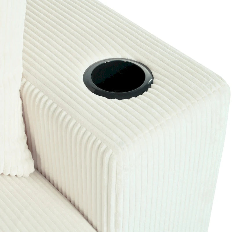 Mirod Large Sectional Sofa with Thick Cushions, and Built-in Cup Holders & Charging Ports