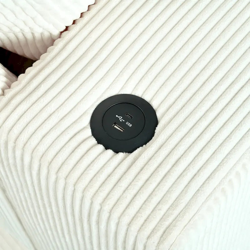 Mirod Large Sectional Sofa with Thick Cushions, and Built-in Cup Holders & Charging Ports