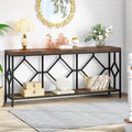 Table console extra longue de 71 pouces Table de canapé avec étagère de rangement ouverte, Tables de canapé étroites et longues Table d'entrée derrière le canapé