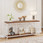 Table console extra longue de 71 pouces Table de canapé avec étagère de rangement ouverte, Tables de canapé étroites et longues Table d'entrée derrière le canapé