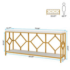 Table console extra longue de 71 pouces Table de canapé avec étagère de rangement ouverte, Tables de canapé étroites et longues Table d'entrée derrière le canapé
