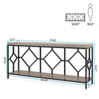 Table console extra longue de 71 pouces Table de canapé avec étagère de rangement ouverte, Tables de canapé étroites et longues Table d'entrée derrière le canapé
