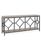 Table console extra longue de 71 pouces Table de canapé avec étagère de rangement ouverte, Tables de canapé étroites et longues Table d'entrée derrière le canapé