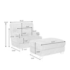 Chaise longue surdimensionnée avec pouf