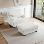 Chaise longue surdimensionnée avec pouf