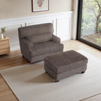 Chaise longue surdimensionnée avec pouf