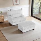 Chaise longue surdimensionnée avec pouf