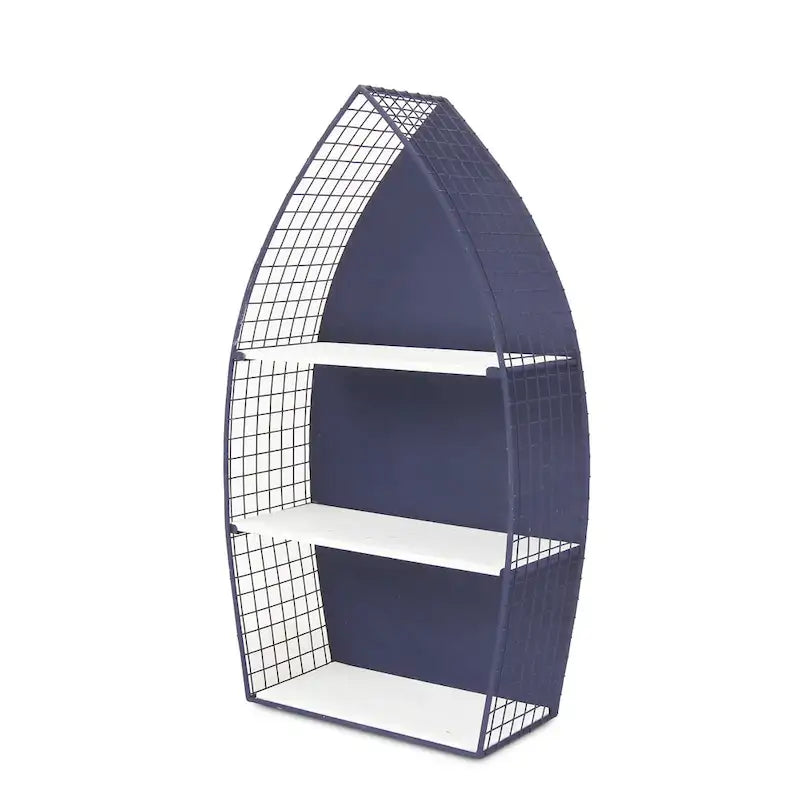30.25 Blue Unique Caler Rowboat Large Wall Shelf