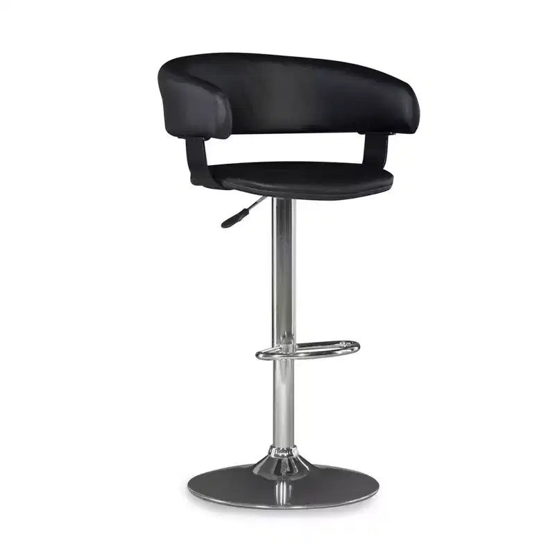 Pallas Adjustable Barrel Back Faux Leather Swivel Seat Barstool Black - Powell Company