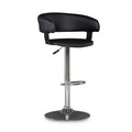 Pallas Adjustable Barrel Back Faux Leather Swivel Seat Barstool Black - Powell Company