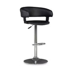 Pallas Adjustable Barrel Back Faux Leather Swivel Seat Barstool Black - Powell Company