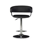 Pallas Adjustable Barrel Back Faux Leather Swivel Seat Barstool Black - Powell Company
