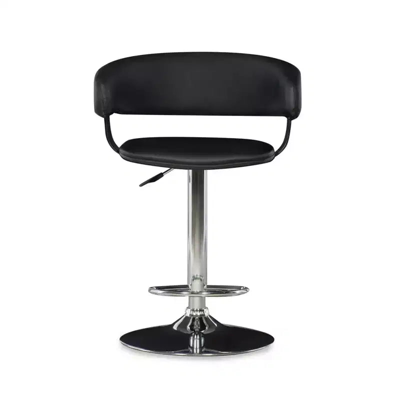 Pallas Adjustable Barrel Back Faux Leather Swivel Seat Barstool Black - Powell Company