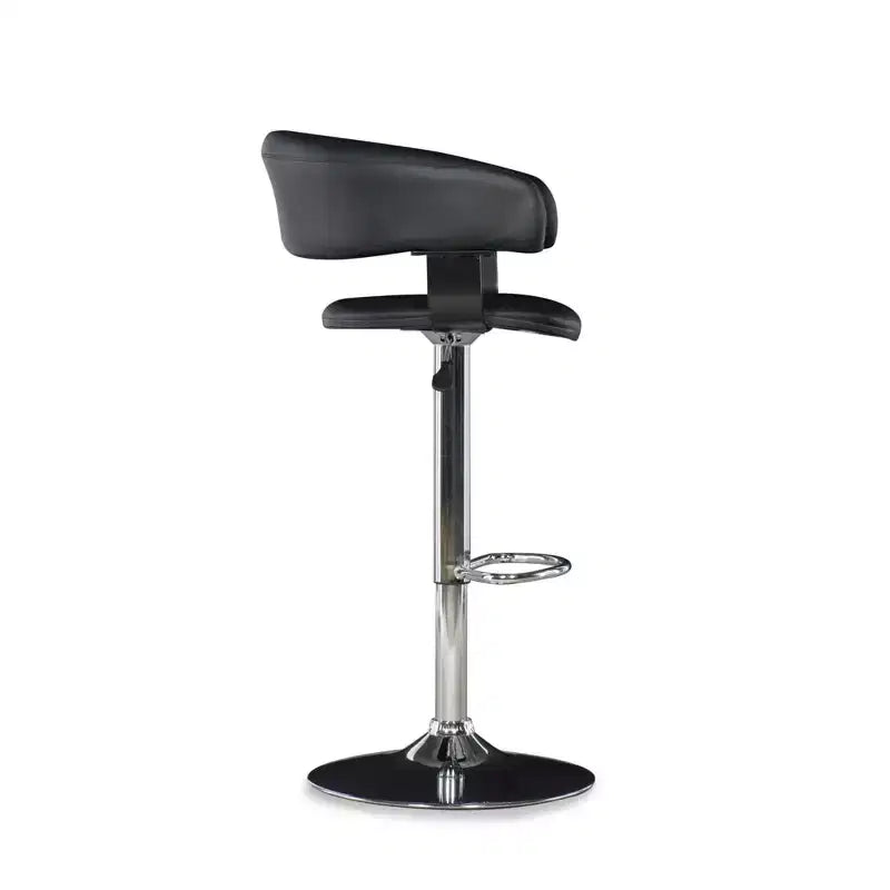 Pallas Adjustable Barrel Back Faux Leather Swivel Seat Barstool Black - Powell Company